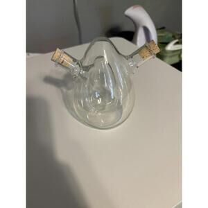 Stylish Egg-Shaped Glass Oil & Vinegar Cruet – Dual Chamber Dispenser